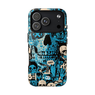 Electric Skull Graffiti · Tough 2.0 Magnetic Phone Case for iPhone · Blue