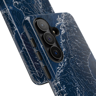 Nordic Contour Chart · Tough Phone Case for Samsung · Blue