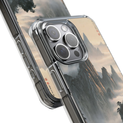 Sacred Mountain Mist · Clear Impact Magnetic Phone Case for iPhone · Beige