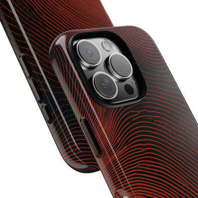 Red Tough Phone Case for iPhone - Terracotta Nerve Map