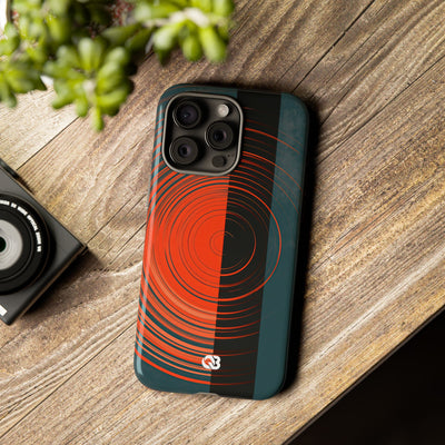Teal Tough Phone Case for iPhone - Burnt Slate Radial