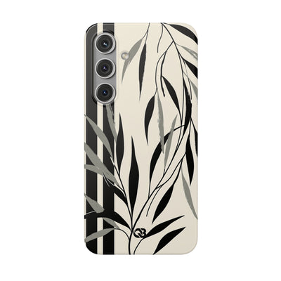 Beige Lite Phone Case for Samsung - Soot Leaf Sketch