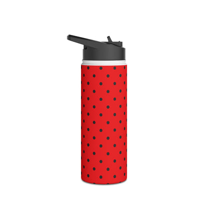 Black Dot Grid - Stainless Steel Water Bottle