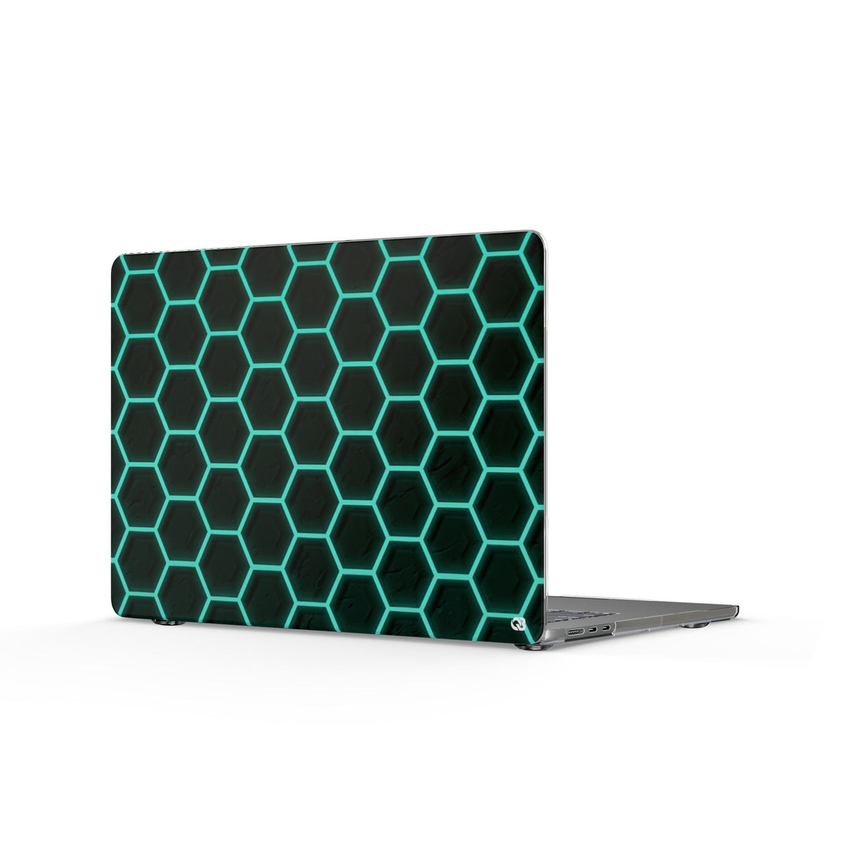 Neon Hex Spectrum · Clear Hard Case for MacBook · Teal