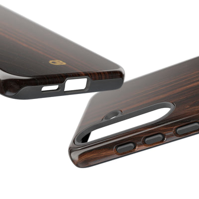 Brown Tough Phone Case for Samsung - Burnished Mahogany Grain
