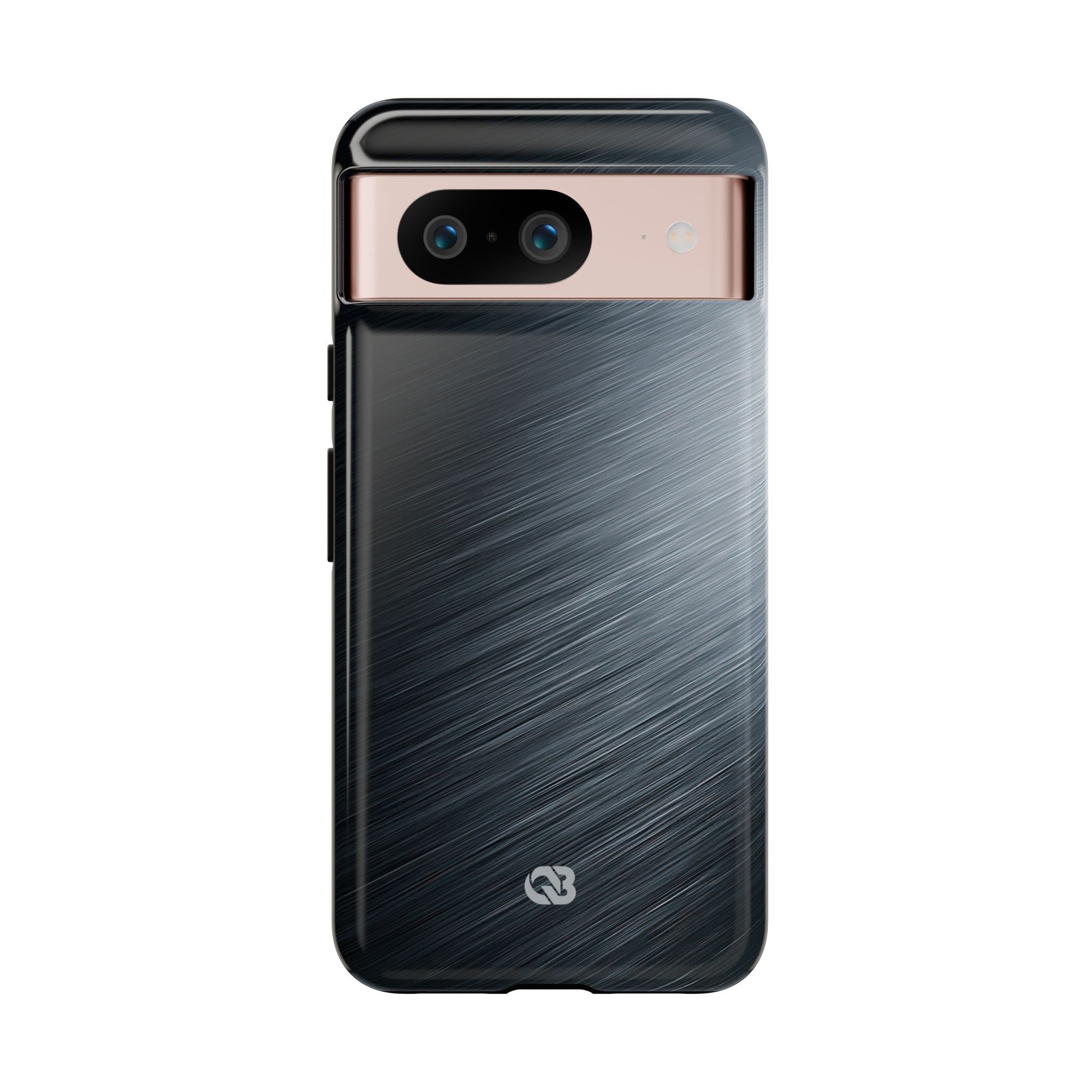 Grey Tough Phone Case for Google Pixel - Charcoal Brushed Steel