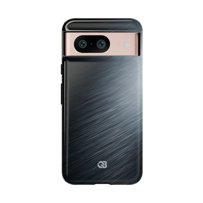 Grey Tough Phone Case for Google Pixel - Charcoal Brushed Steel