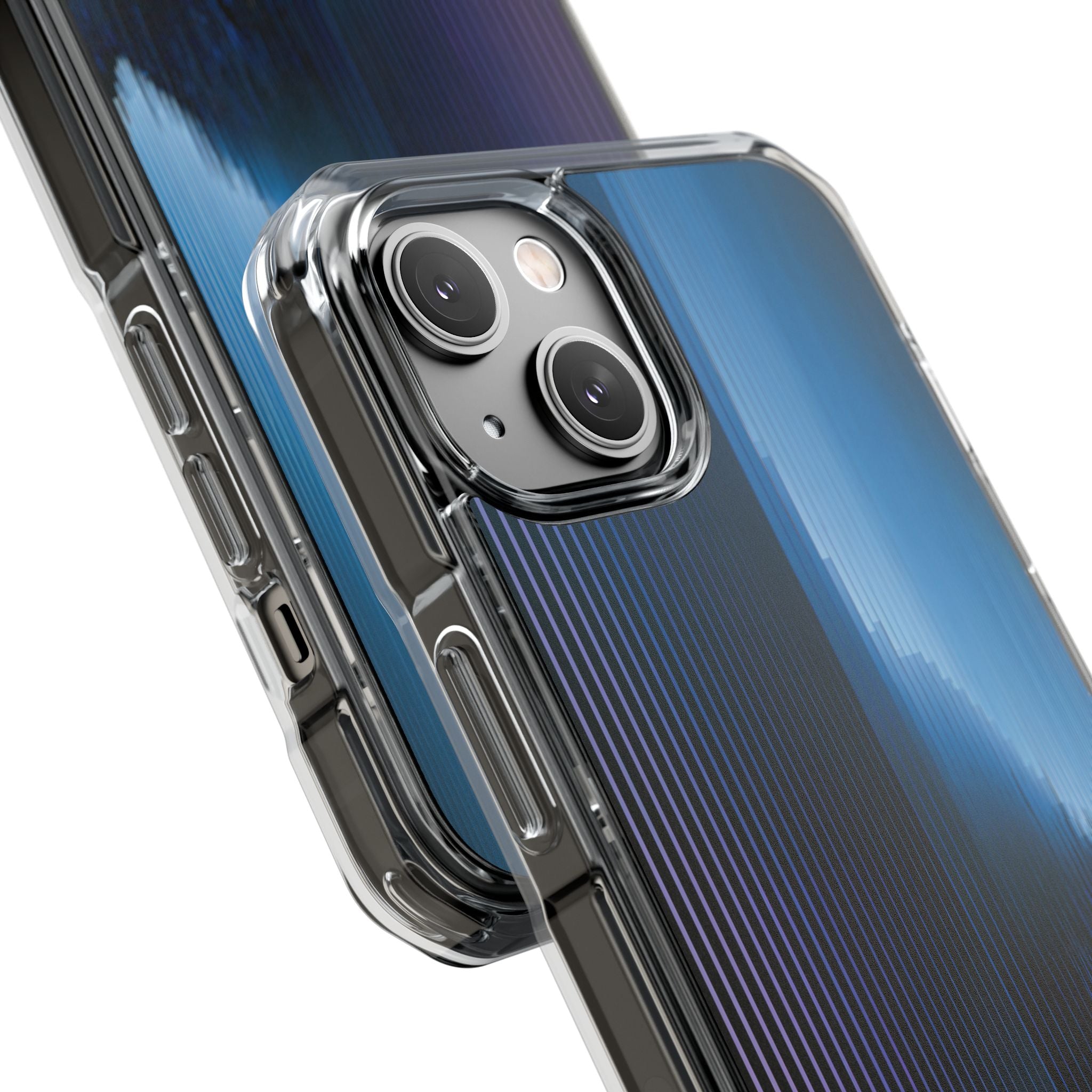 Blue Impact MagSafe Phone Case for iPhone - Indigo Distortion Wave