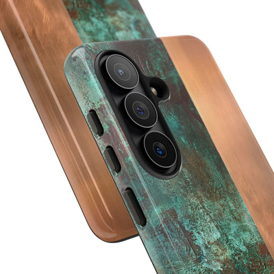 Teal Tough Phone Case for Samsung - Verdigris Copper Slab