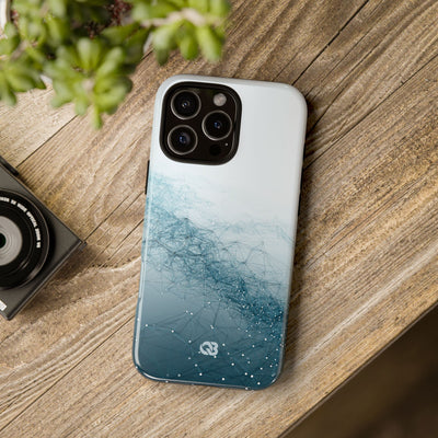 Teal Tough Phone Case for iPhone - Cyan Vector Lattice