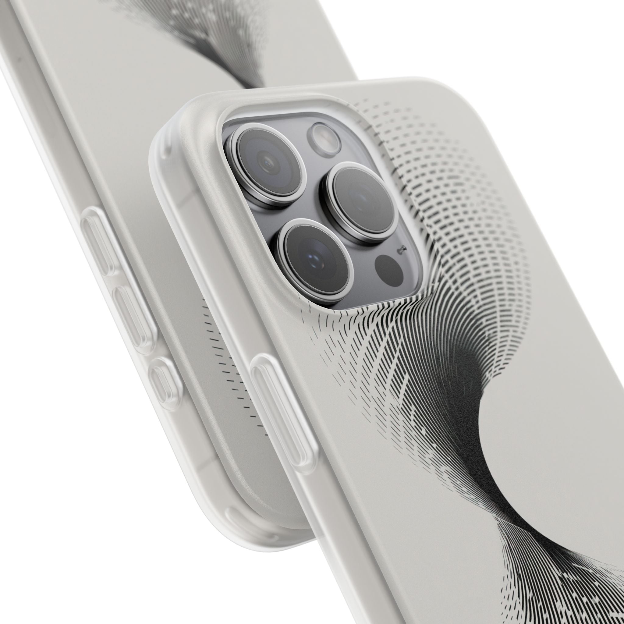 White Lite Phone Case for iPhone - Linear Torsion Grid