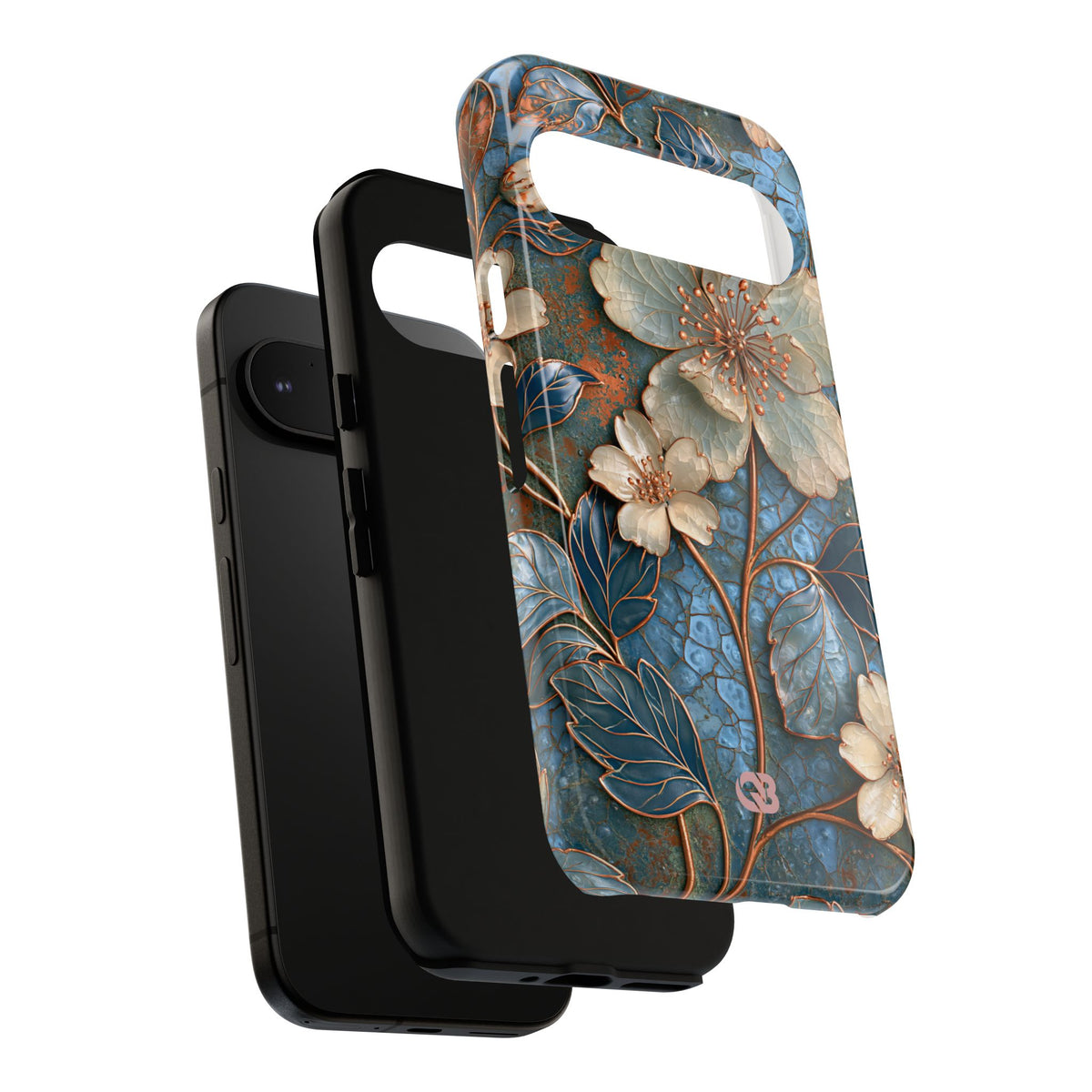 Gilded Blossom Reverie · Tough Phone Case for Pixel ·  Teal