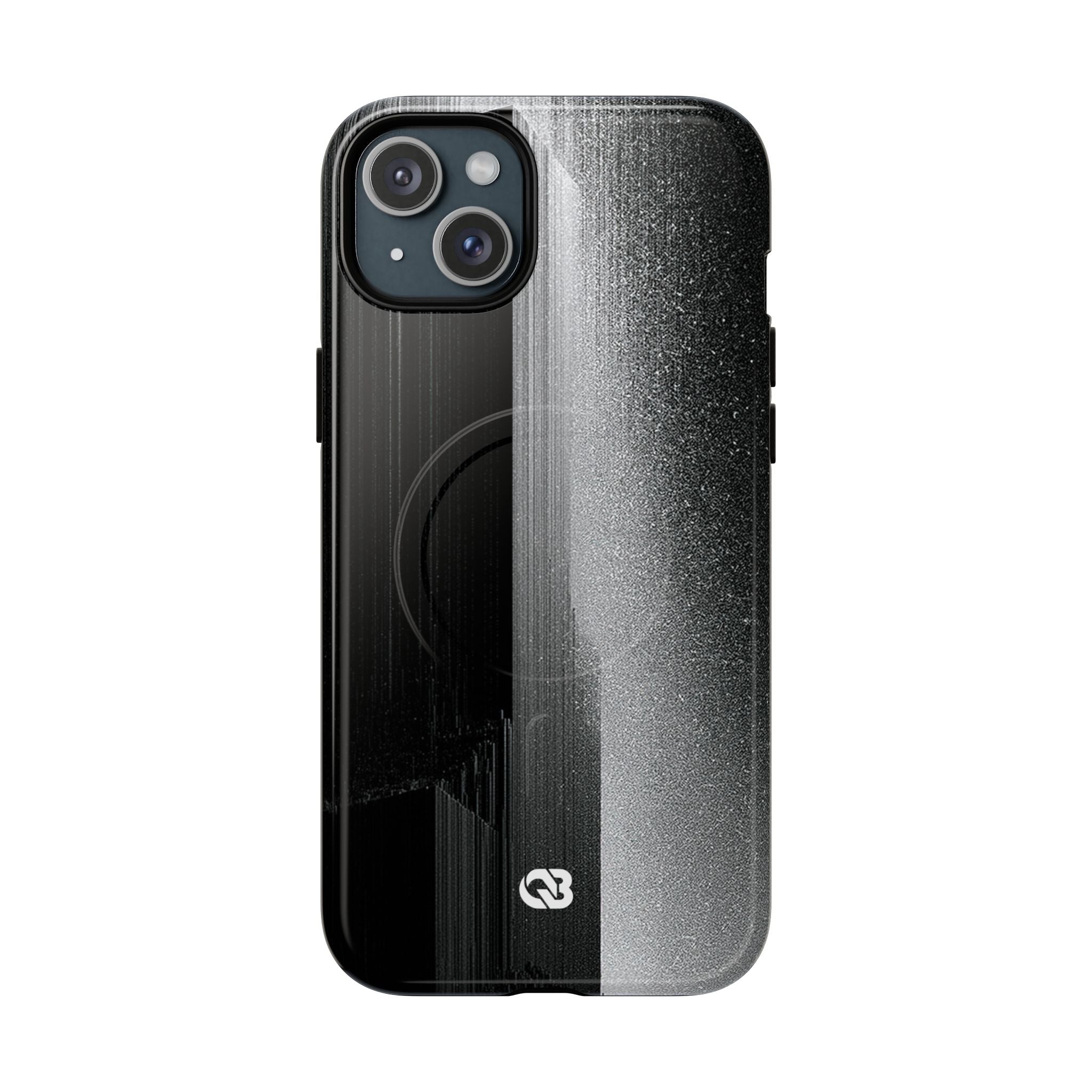 Black Tough 2.0 Magsafe Phone Case for iPhone - Brutalist Pixel Monolith