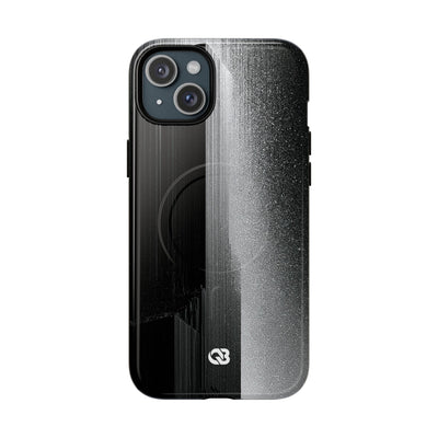 Black Tough 2.0 Magsafe Phone Case for iPhone - Brutalist Pixel Monolith