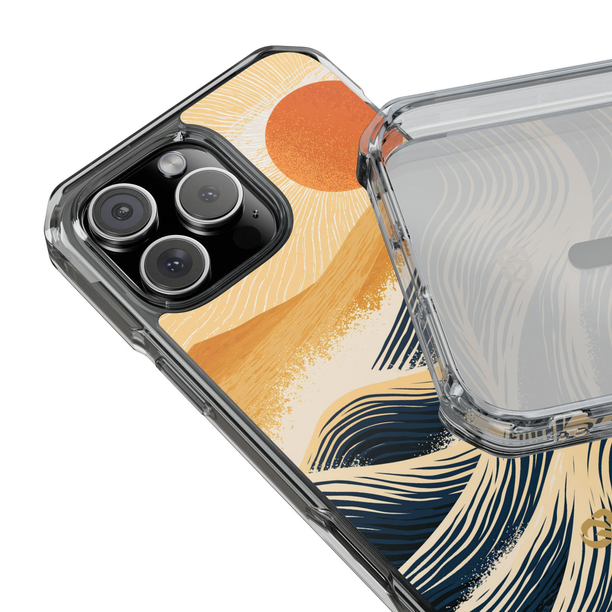 Blue Impact MagSafe Phone Case for iPhone - Kyoto Cresting Tide