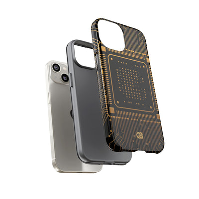 Gold Tough Phone Case for iPhone - Cyber Gold Processor