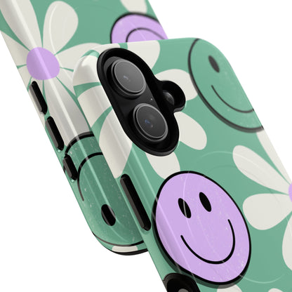 Smiley Daisy Glow iPhone 17 Case - Tough+ - CASE•BOB