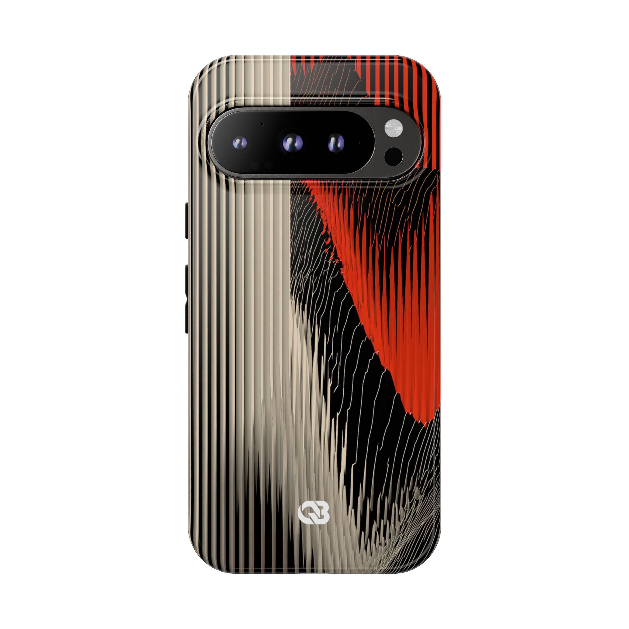 Red Tough Phone Case for Google Pixel - Crimson Pulse Topo