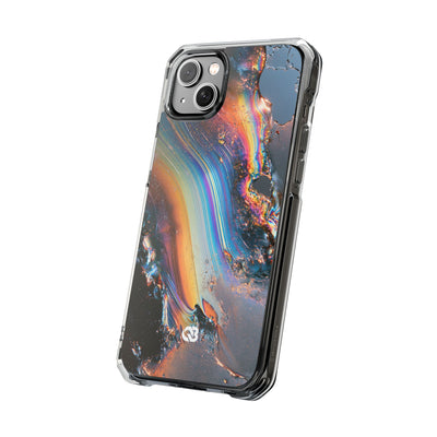 Prismatic Aura Flow · Clear Impact Magnetic Phone Case for iPhone · Blue