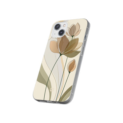 Beige Lite Phone Case for iPhone - Muted Ochre Petals