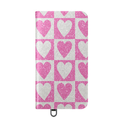 Glitter Heartgrid - Samsung S24 Plus Case - Wallet