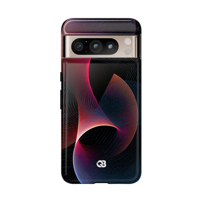 Black Tough Phone Case for Google Pixel - Cobalt Crimson Flux