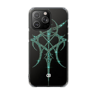 Teal Cyber Sigil · Clear Impact Magnetic Phone Case for iPhone · Teal