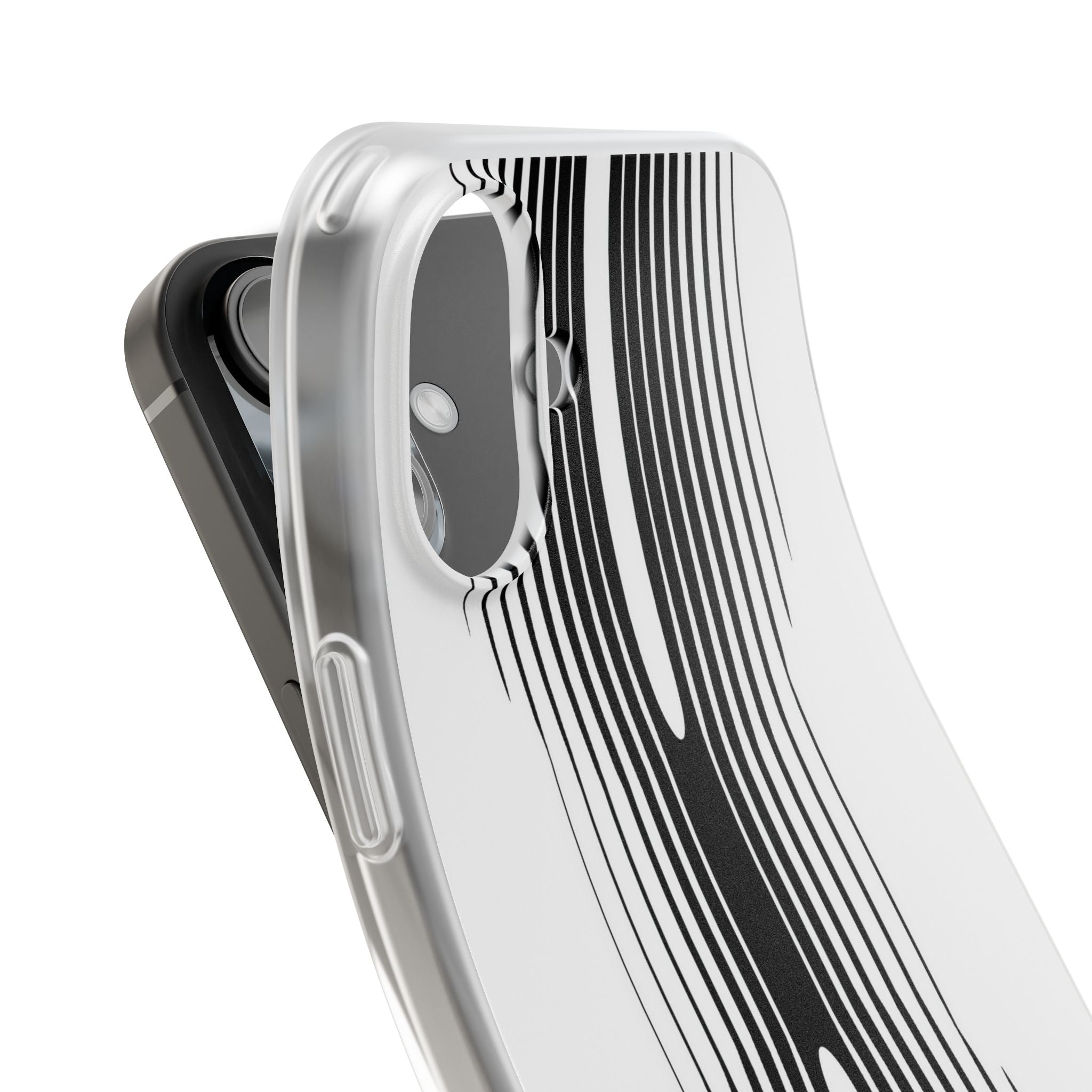 White Lite Phone Case for iPhone - Kinetic Mono Distortion