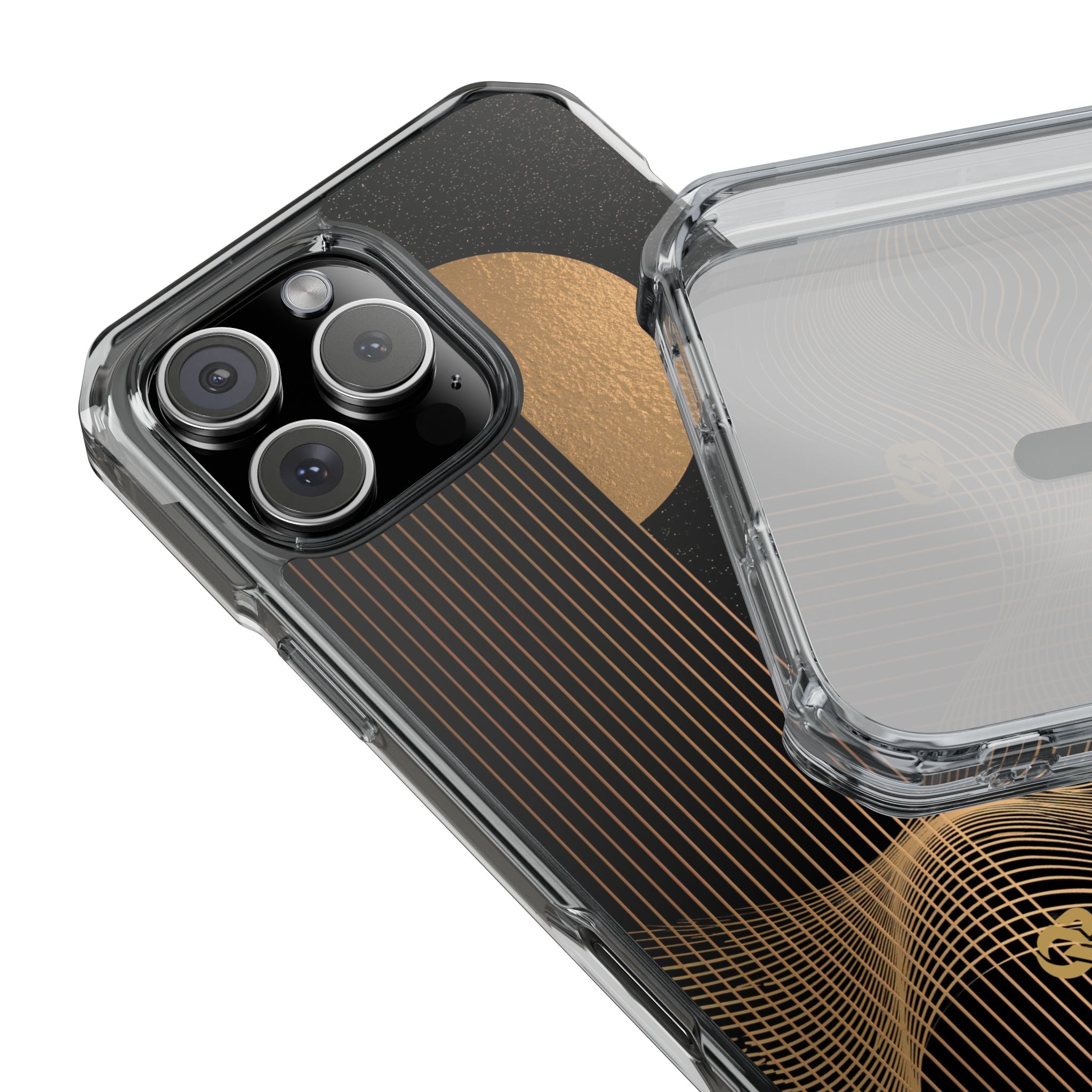 Gold Impact MagSafe Phone Case for iPhone - Gilded Obsidian Dunes