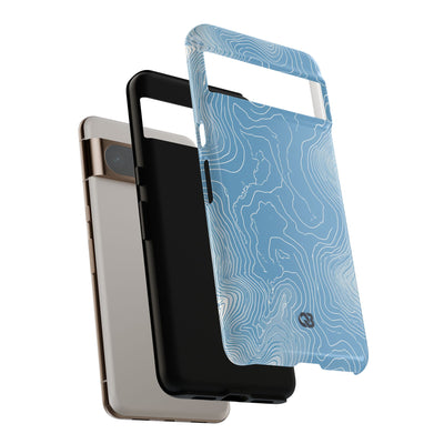 Blue Tough Phone Case for Google Pixel - Glacial Ridge Topo
