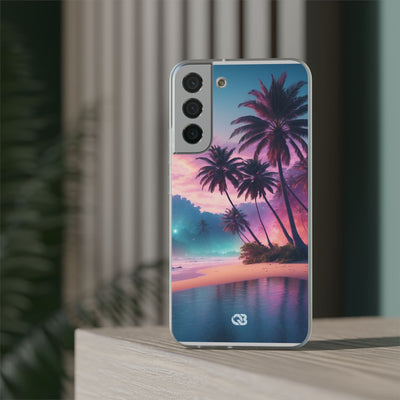 Neon Shore Palms · Soft Phone Case for Samsung