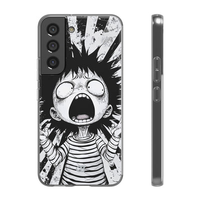 Chaotic Monochrome Scream · Soft Telefoncover for Samsung