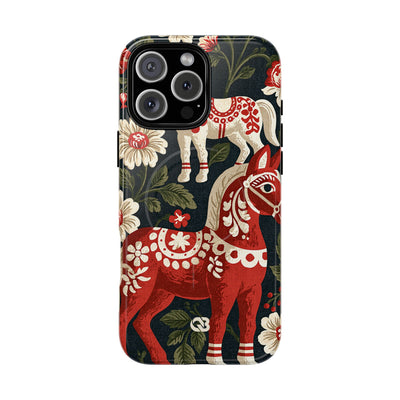Nordic Dala Meadow · Tough 2.0 Magnetic Phone Case for iPhone · Red