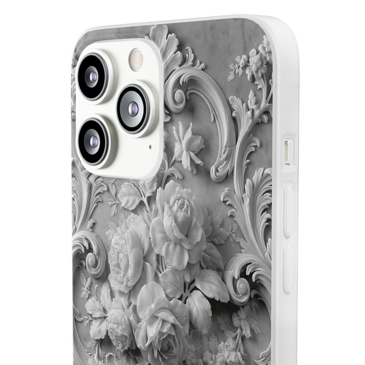 Rococo Marble Rose · Lite Phone Case for iPhone ·  White