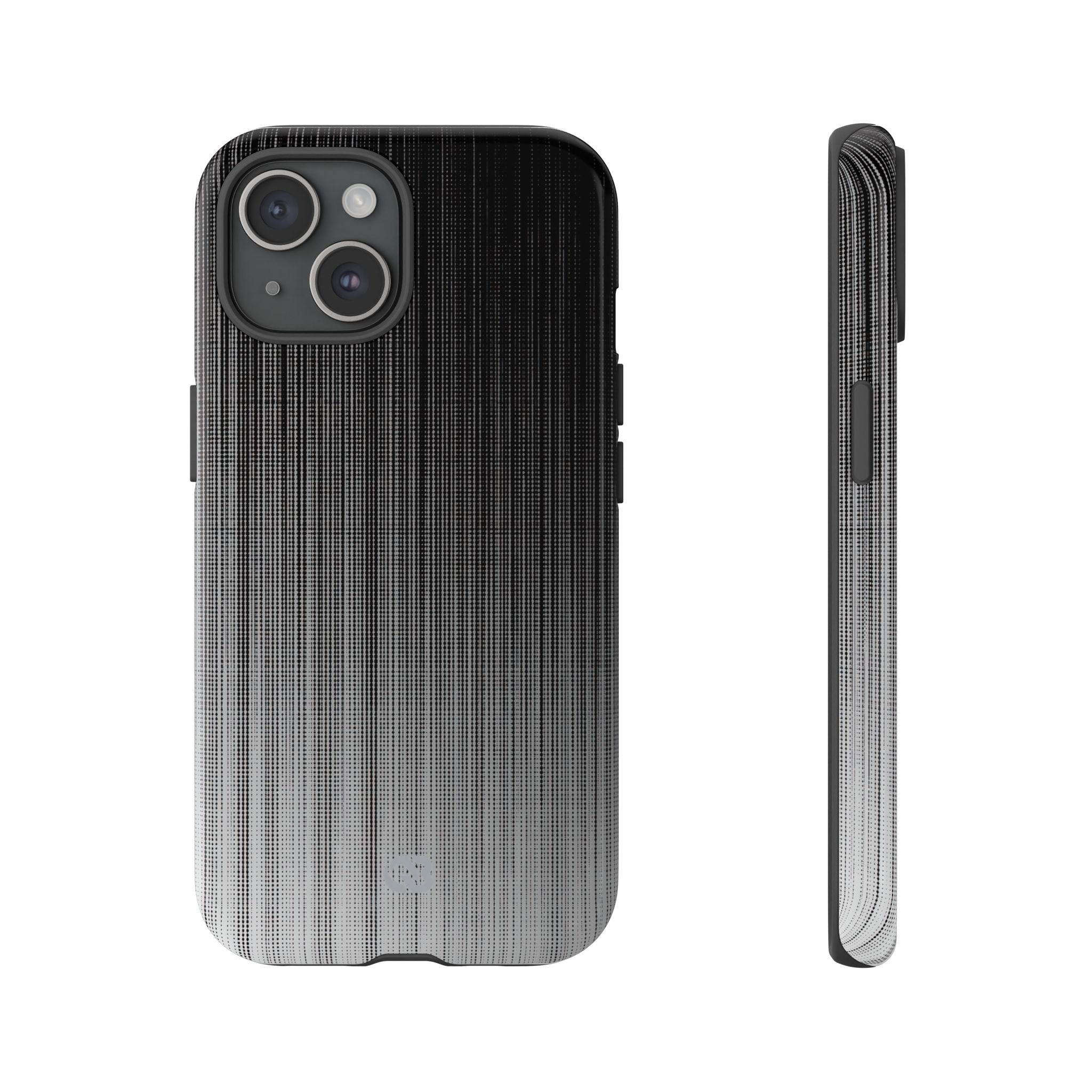 Grey Tough Phone Case for iPhone - Static Vertical Dither