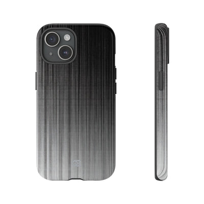 Grey Tough Phone Case for iPhone - Static Vertical Dither