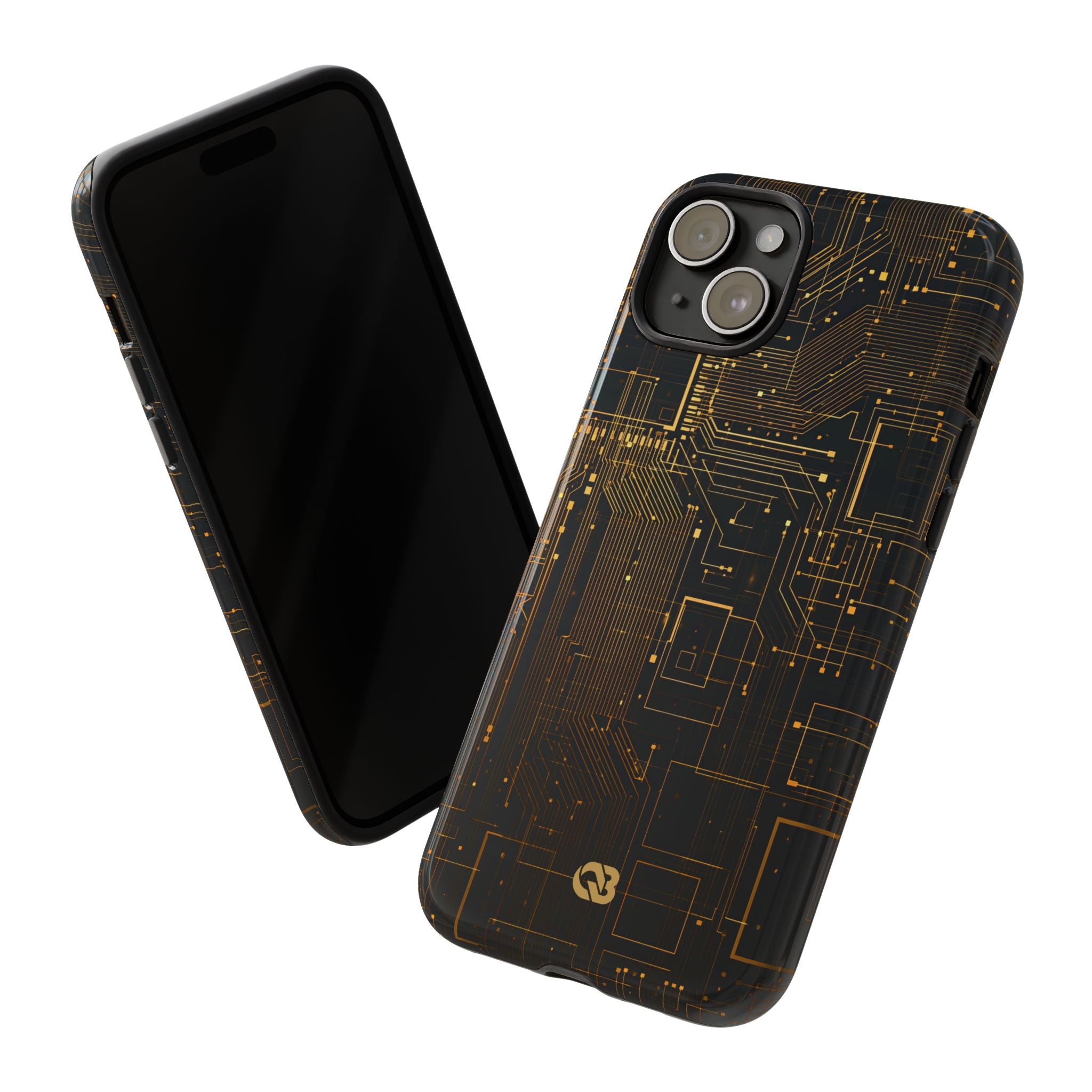 Gold Tough Phone Case for iPhone - Amber Core Mainframe