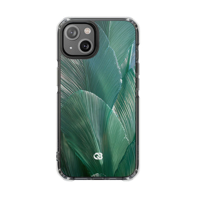 Translucent Fan Palm · Clear Impact Magnetic Phone Case for iPhone · Teal