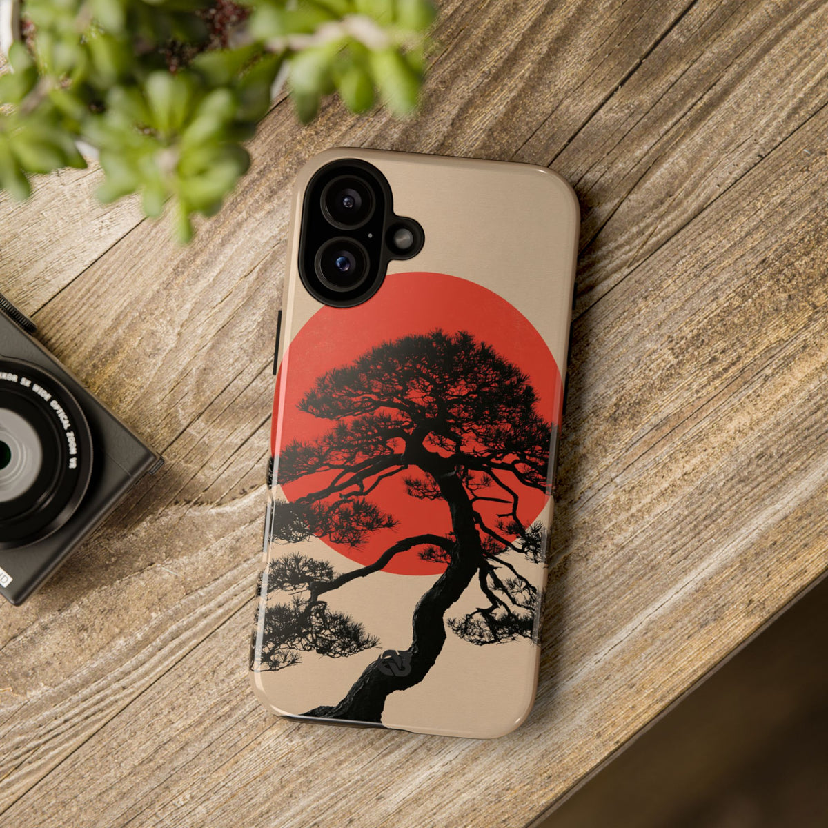Crimson Pine Solitude · Tough Phone Case for iPhone · Beige