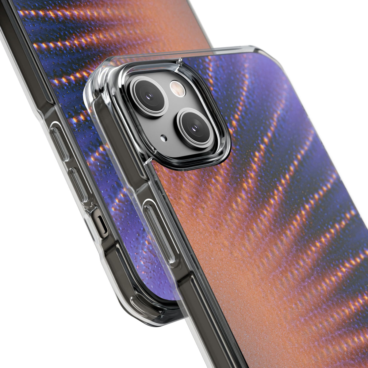 Luminous Aura Burst · Clear Impact Magnetic Phone Case for iPhone · Blue