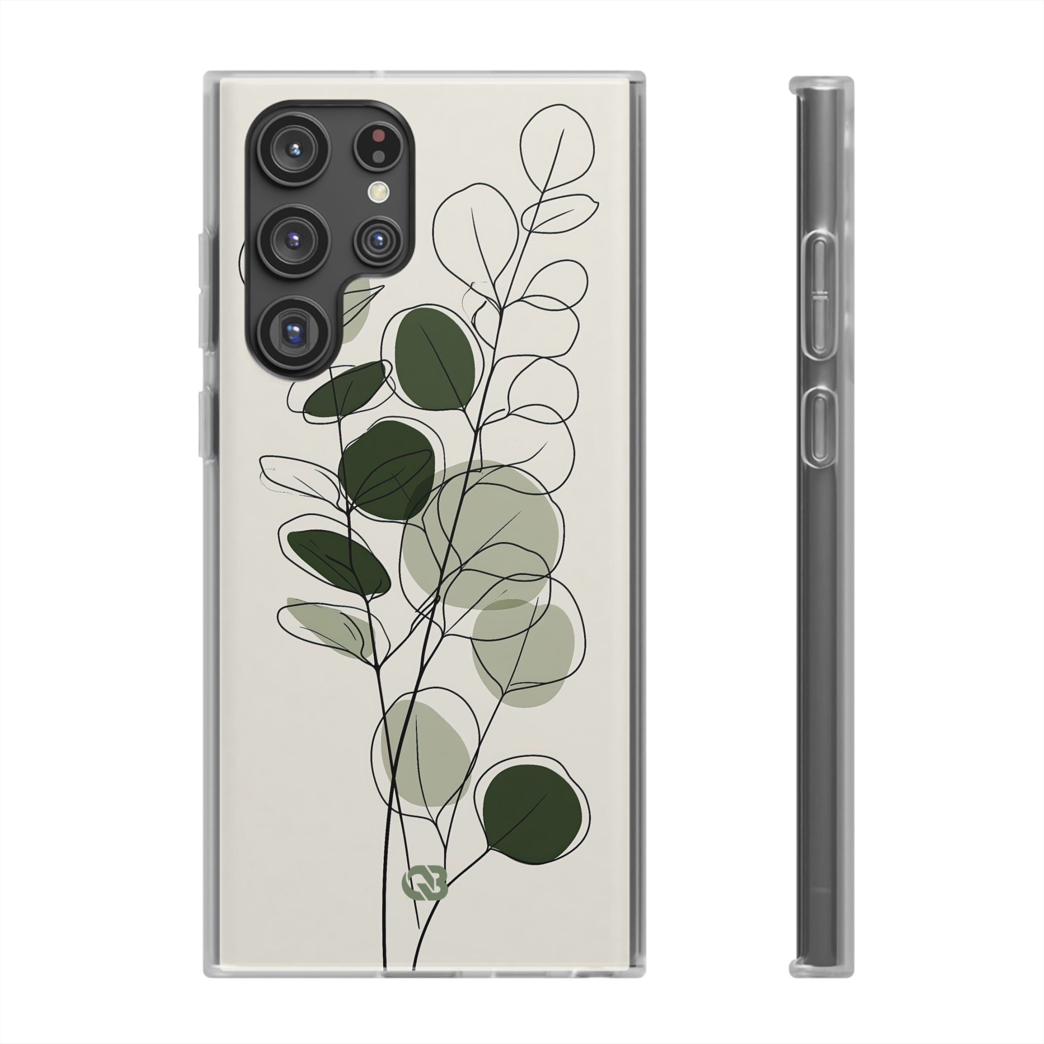 Green Lite Phone Case for Samsung - Muted Eucalyptus Sketch