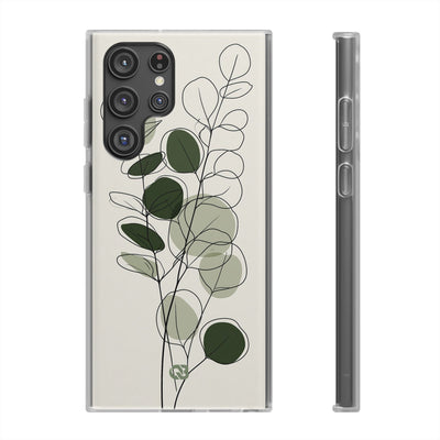 Green Lite Phone Case for Samsung - Muted Eucalyptus Sketch