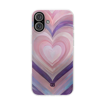 Lavender Pulse Hearts · Soft Mobilskal för iPhone