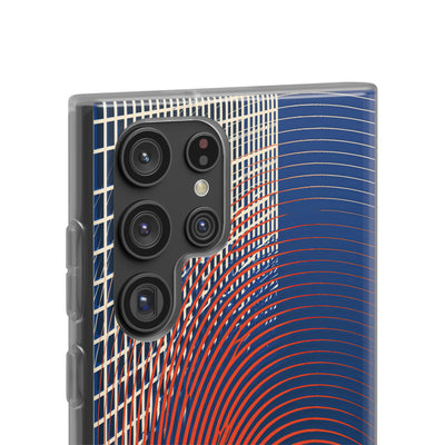 Blue Lite Phone Case for Samsung - Orange Orbit Grid