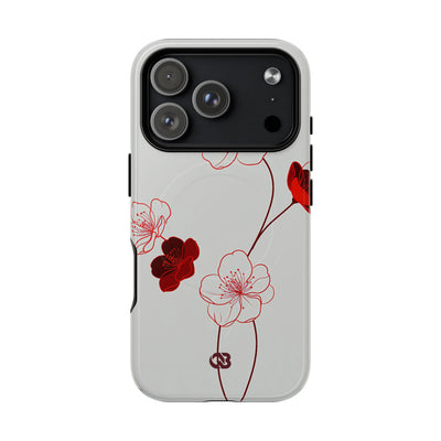 Red Tough 2.0 Magsafe Phone Case for iPhone - Kyoto Ember Bloom