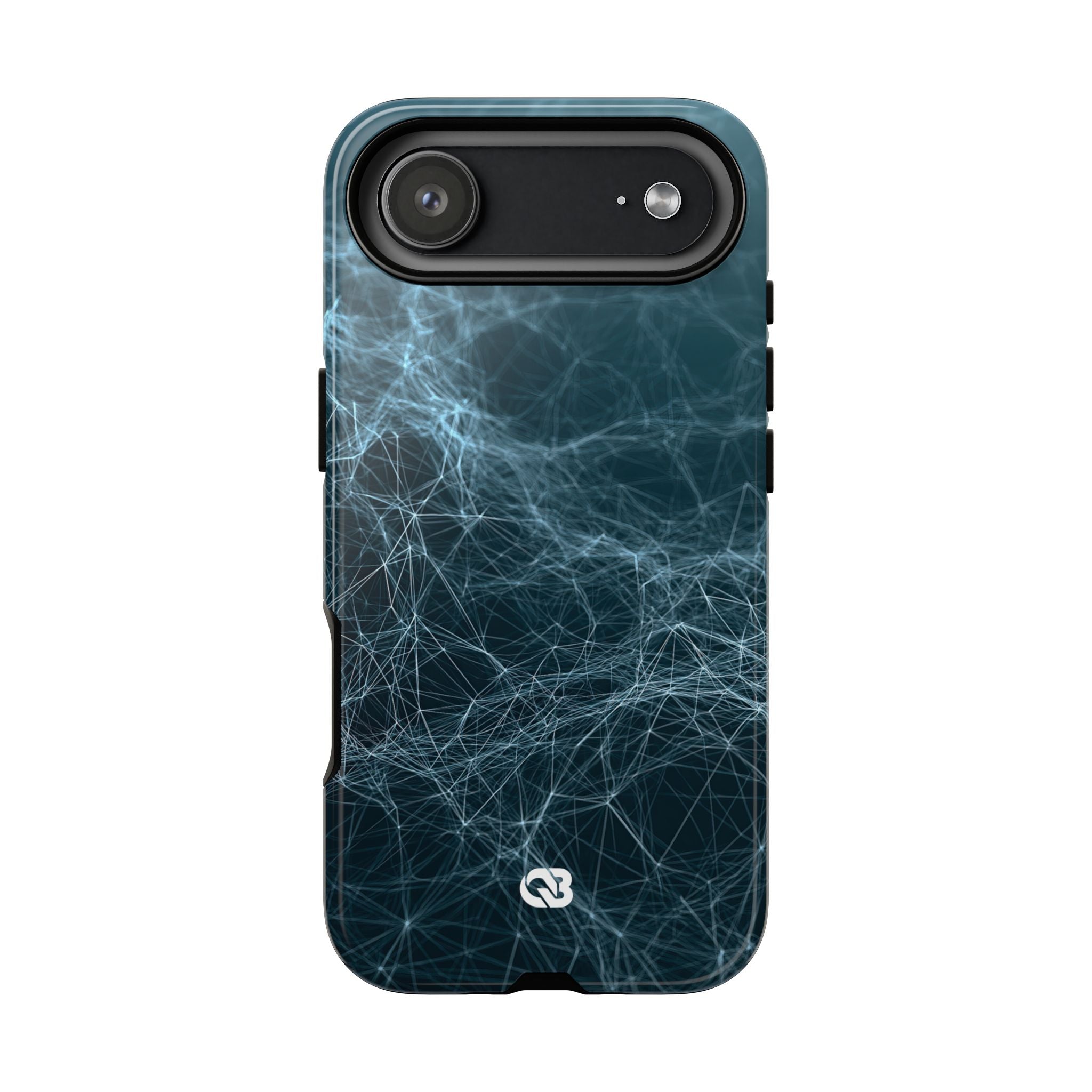 Teal Tough Phone Case for iPhone - Arctic Neural Mesh