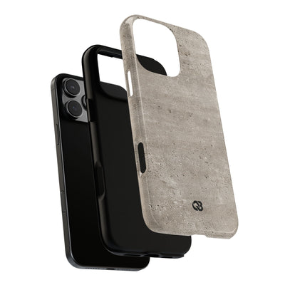 Grey Tough Phone Case for iPhone - Brutalist Stone Grit