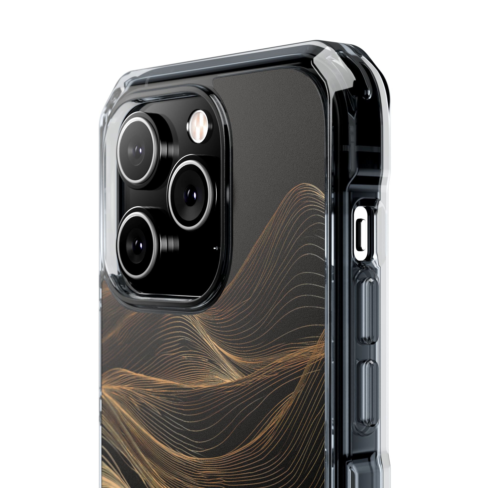 Black Impact MagSafe Phone Case for iPhone - Copper Topo Ridge