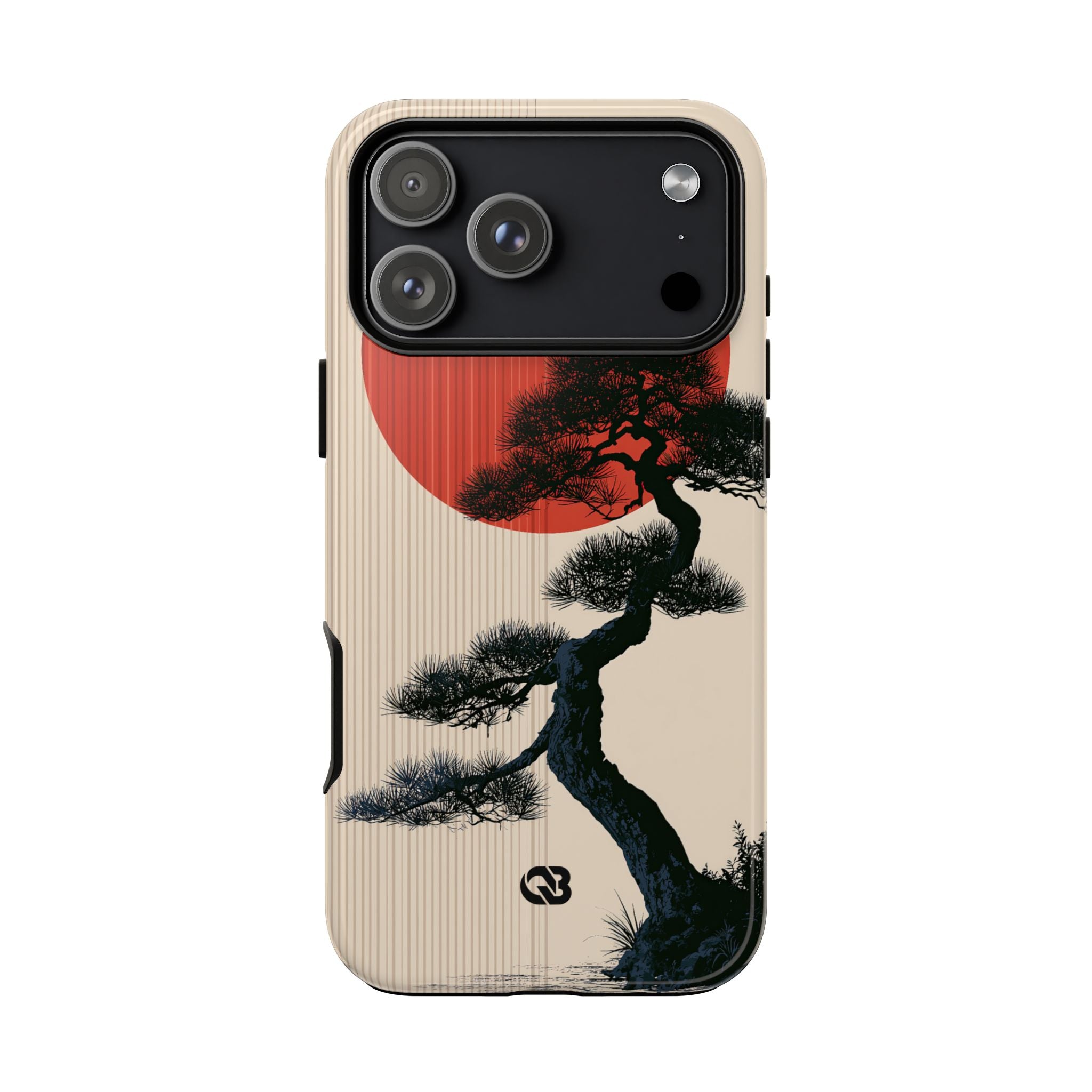 Beige Tough Phone Case for iPhone - Kyoto Crimson Pine