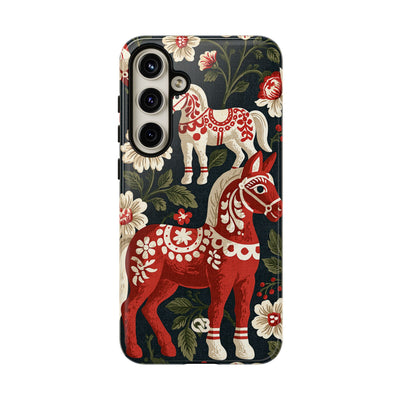 Nordic Dala Meadow · Tough Phone Case for Samsung · Red